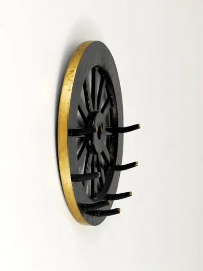 Walter Bosse Walter Bosse Mid Century Cartwheel Brass Key Hanger Herta Baller Austria 1950