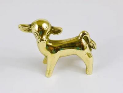 Walter Bosse Walter Bosse Midcentury Baby Cow Brass Figurine Herta Baller Austria 1950s