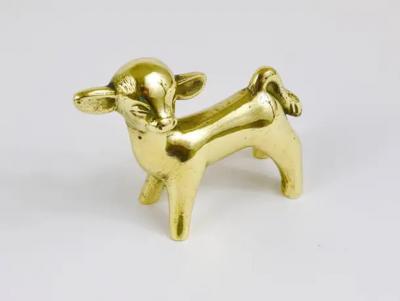 Walter Bosse Walter Bosse Midcentury Baby Cow Brass Figurine Herta Baller Austria 1950s