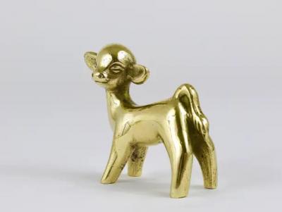 Walter Bosse Walter Bosse Midcentury Baby Cow Brass Figurine Herta Baller Austria 1950s