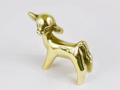 Walter Bosse Walter Bosse Midcentury Baby Cow Brass Figurine Herta Baller Austria 1950s
