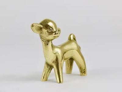 Walter Bosse Walter Bosse Midcentury Baby Cow Brass Figurine Herta Baller Austria 1950s