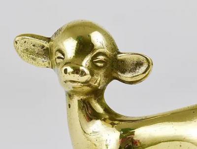 Walter Bosse Walter Bosse Midcentury Baby Cow Brass Figurine Herta Baller Austria 1950s