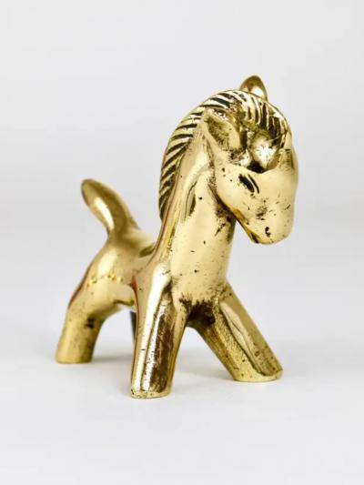 Walter Bosse Walter Bosse Midcentury Brass Horse Figurine Herta Baller Austria 1950s