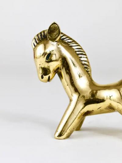 Walter Bosse Walter Bosse Midcentury Brass Horse Figurine Herta Baller Austria 1950s