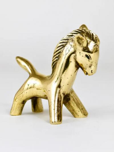 Walter Bosse Walter Bosse Midcentury Brass Horse Figurine Herta Baller Austria 1950s