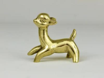 Walter Bosse Walter Bosse Midcentury Deer Fawn Brass Figurine Herta Baller Austria 1950s