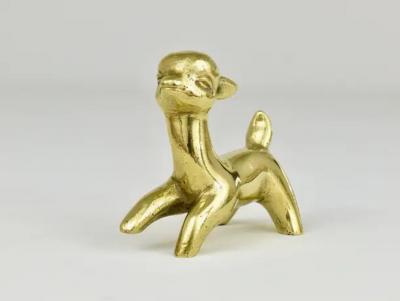 Walter Bosse Walter Bosse Midcentury Deer Fawn Brass Figurine Herta Baller Austria 1950s