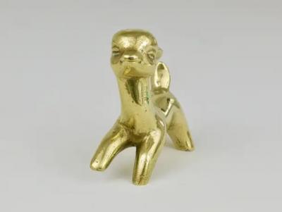 Walter Bosse Walter Bosse Midcentury Deer Fawn Brass Figurine Herta Baller Austria 1950s