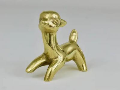 Walter Bosse Walter Bosse Midcentury Deer Fawn Brass Figurine Herta Baller Austria 1950s
