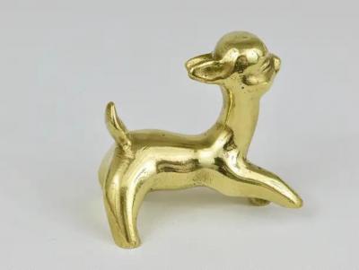 Walter Bosse Walter Bosse Midcentury Deer Fawn Brass Figurine Herta Baller Austria 1950s