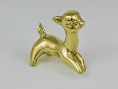 Walter Bosse Walter Bosse Midcentury Deer Fawn Brass Figurine Herta Baller Austria 1950s