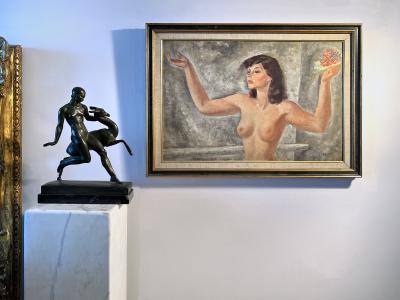 Walter Charles Klett Elegant Nude Woman in Dancing Mid Century