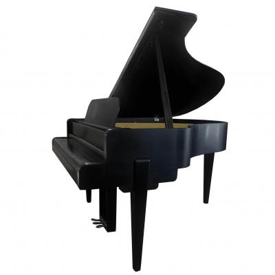 Walter Darwin Teague Art Deco Streamline Steinway Piano in Satin Black Lacquer