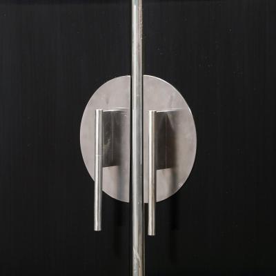 Walter Dorwin Teague Art Deco Machine Age Ebonized Walnut Aluminum Sideboard by Walter Dorwin