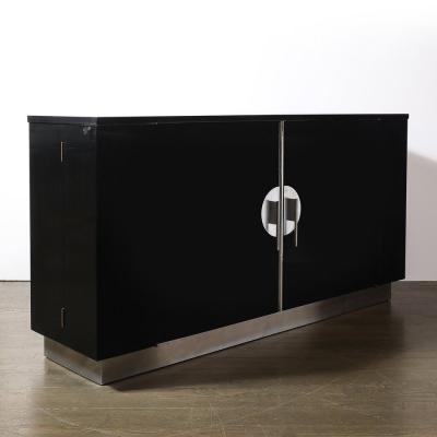 Walter Dorwin Teague Art Deco Machine Age Ebonized Walnut Aluminum Sideboard by Walter Dorwin