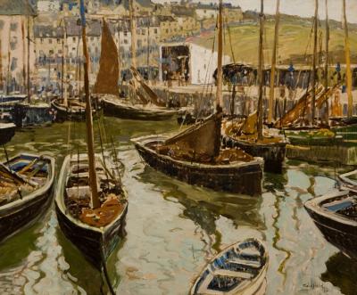 Walter Elmer Schofield The Inner Harbor Polperro