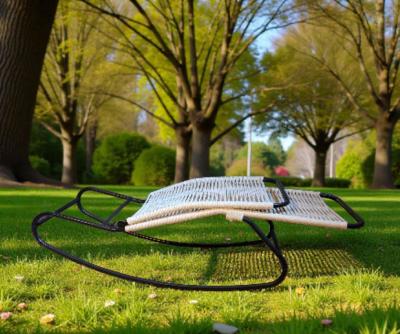 Walter Lamb Pair of Rocking Chaises Folding Back Waikiki Lounge Style CA 1950s