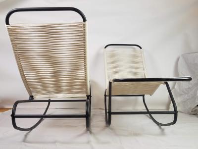 Walter Lamb Pair of Rocking Chaises Folding Back Waikiki Lounge Style CA 1950s