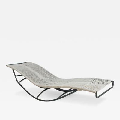 Walter Lamb Walter Lamb for Brown Jordan Rope Waikiki Bronze Patio Racking Chaise Lounge