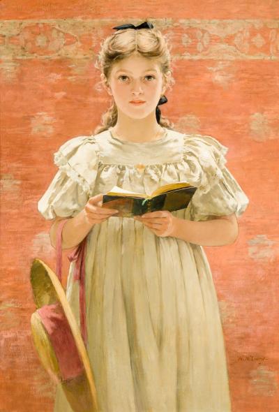 Walter MacEwen Girl Standing with Book