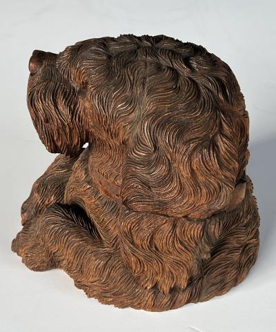 Walter Mader Black Forest Hand Carved Dog Head Tobacco Jar in the manner of Walter Mader