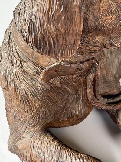 Walter Mader Walter Mader Swiss Black Forest Hand Carved Dog