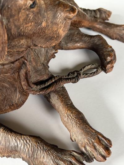 Walter Mader Walter Mader Swiss Black Forest Hand Carved Dog