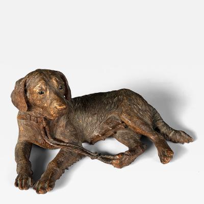 Walter Mader Walter Mader Swiss Black Forest Hand Carved Dog