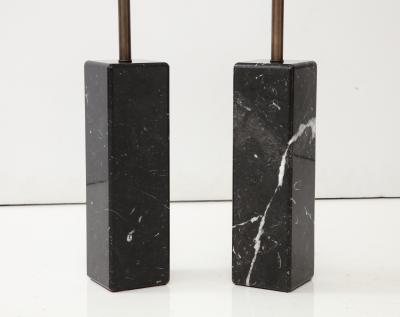Walter Von Nessen 1960s Modern Walter Von Nessen Carrara Marble Table Lamps