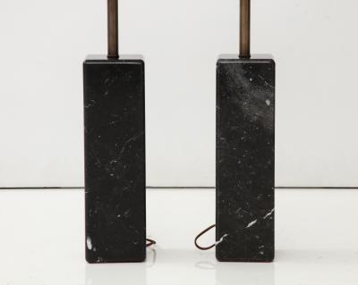 Walter Von Nessen 1960s Modern Walter Von Nessen Carrara Marble Table Lamps