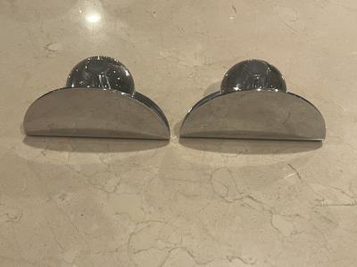 Walter Von Nessen ART DECO MODERNIST GLASS BALL AND CHROME BOOKENDS