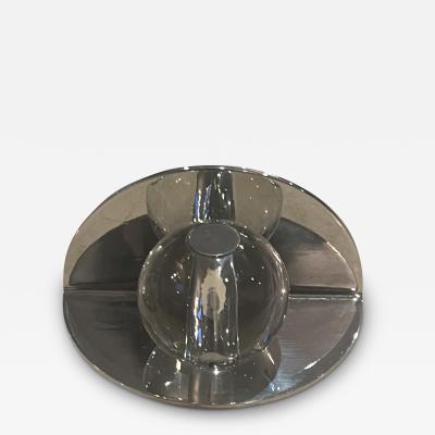 Walter Von Nessen ART DECO MODERNIST GLASS BALL AND CHROME BOOKENDS