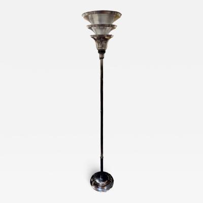 Walter Von Nessen Art Deco Tiered Torchi re Floor Lamp Machine Age Style of Walter Von Nessen