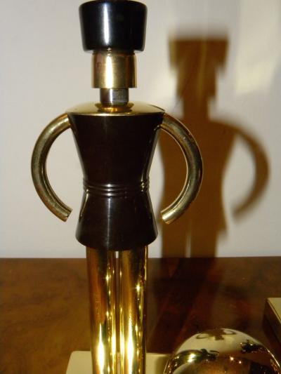 Walter Von Nessen Chase Sentinel Bakelite Brass Bookends by Walter Von Nessen