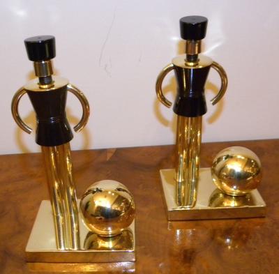 Walter Von Nessen Chase Sentinel Bakelite Brass Bookends by Walter Von Nessen