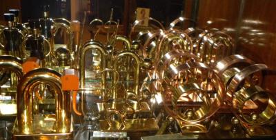 Walter Von Nessen Chase Sentinel Bakelite Brass Bookends by Walter Von Nessen