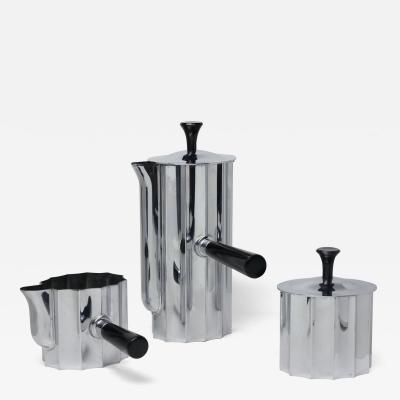 Walter Von Nessen Fluted Chrome Coffee Set by Walter Von Nessen for Chase MFG 1931 United States