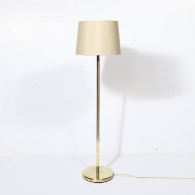 Walter Von Nessen Mid Century Modernist Polished Brass Floor Lamp by Walter Von Nessen