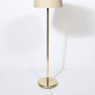 Walter Von Nessen Mid Century Modernist Polished Brass Floor Lamp by Walter Von Nessen