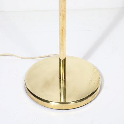 Walter Von Nessen Mid Century Modernist Polished Brass Floor Lamp by Walter Von Nessen