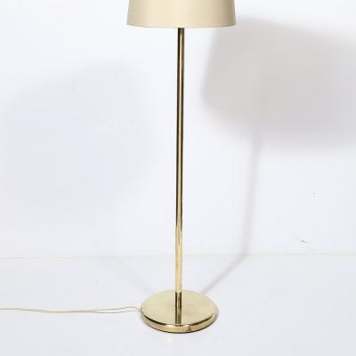 Walter Von Nessen Mid Century Modernist Polished Brass Floor Lamp by Walter Von Nessen
