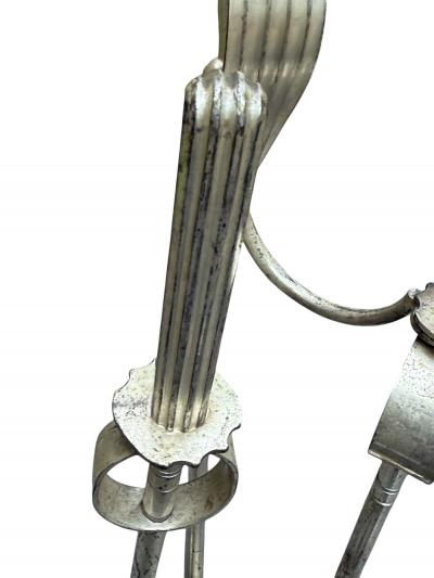 Walter Von Nessen NICKELED BRONZE ART DECO FIRE TOOLS BY WALTER VON NESSEN