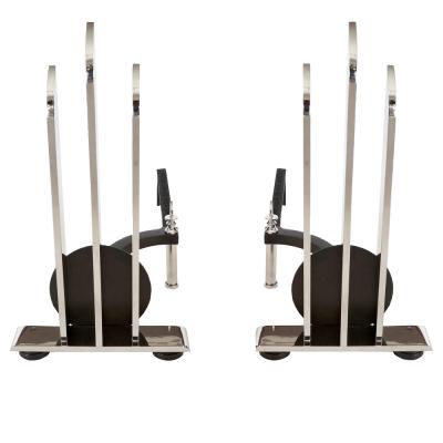 Walter Von Nessen Original 1930s Streamline Moderne Andirons