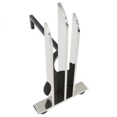 Walter Von Nessen Original 1930s Streamline Moderne Andirons