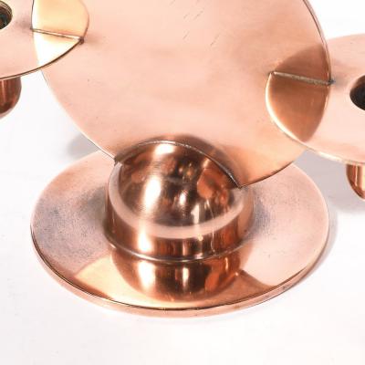 Walter Von Nessen Pair of Art Deco Copper Candlestick Holders by Walter von Nessen signed Chase