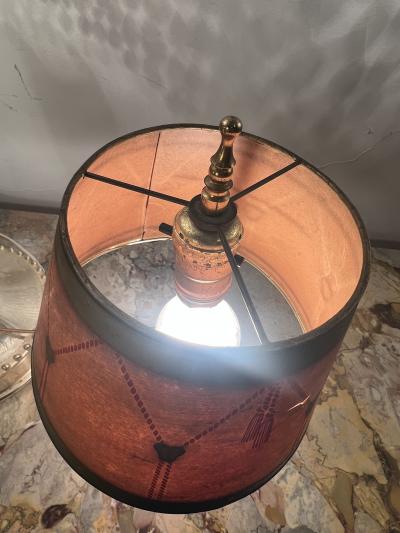 Walter Von Nessen RARE ART DECO BRASS AND BAKELITE SENTINEL LAMPS WITH ORIGINAL SHADES