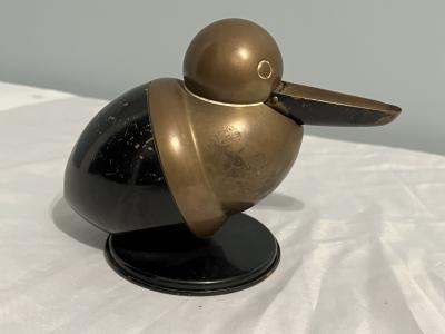 Walter Von Nessen RARE ART DECO BRASS PELICAN ASHTRAY BY WALTER VON NESSEN