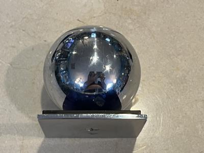 Walter Von Nessen SET OF FOUR MODERNIST ART DECO CHROME AND COBALT BLUE GLASS BALL CANDLESTICKS