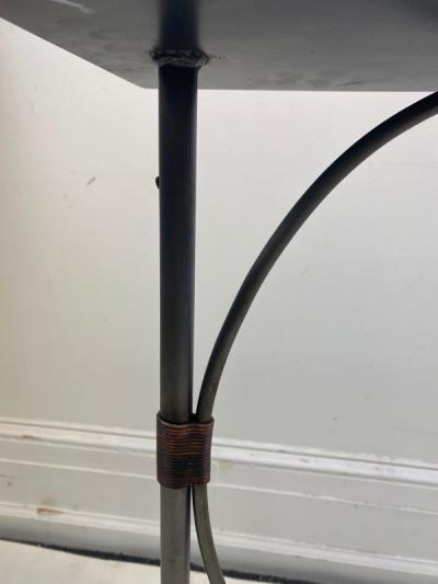 Walter Von Nessen STYLISH ART DECO REVIVAL COPPER AND STEEL FLOOR LAMP